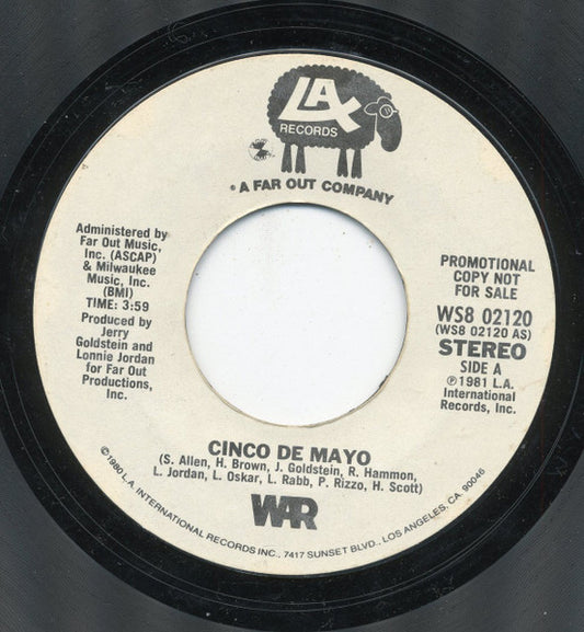 War : Cinco De Mayo (7", Single, Mono, Promo, Styrene)