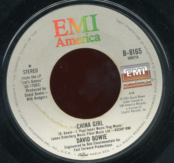 David Bowie : China Girl (7", Single, Win)