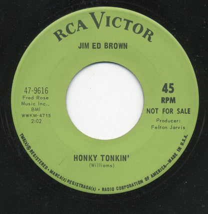 Jim Ed Brown : Honky Tonkin' (7", Single, Promo)