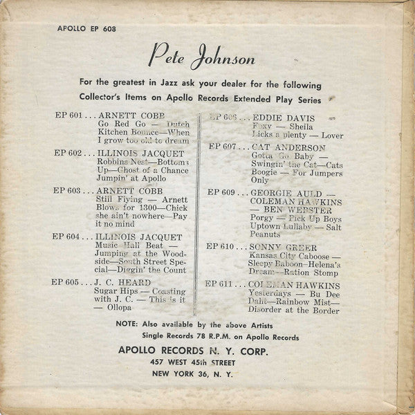 Pete Johnson : Pete Johnson (7", EP)