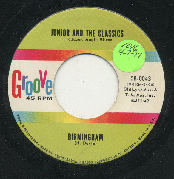 Junior & The Classics : The Dog / Birmingham (7", Roc)