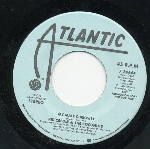 Kid Creole And The Coconuts : My Male Curiosity (7", Single, Promo)