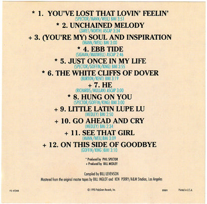 The Righteous Brothers : The Very Best Of The Righteous Brothers - Unchained Melody (CD, Comp, Club)