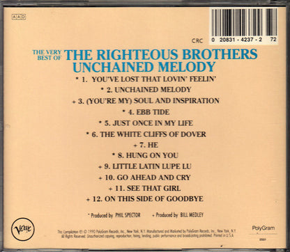 The Righteous Brothers : The Very Best Of The Righteous Brothers - Unchained Melody (CD, Comp, Club)