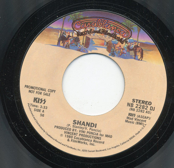 Kiss : Shandi (7", Single, Mono, Promo, Styrene, 56 )