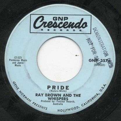Ray Brown & The Whispers : Pride (7", Single)