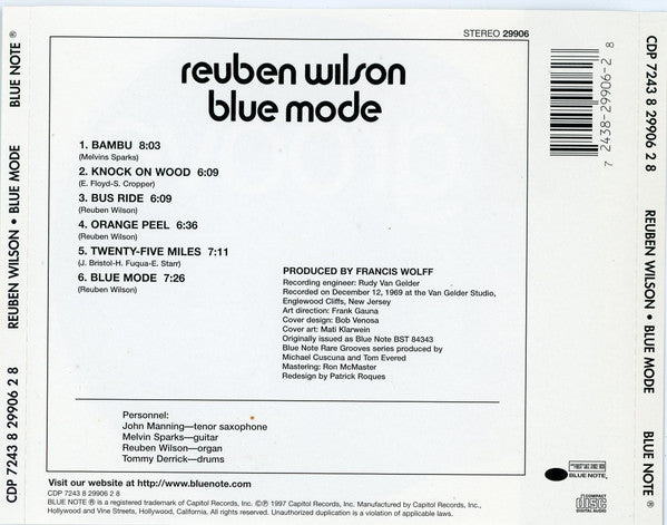Reuben Wilson : Blue Mode (CD, Album, RE)