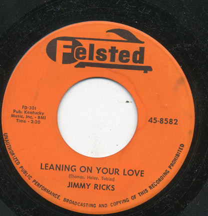 Jimmy Ricks (2) : Here Comes The Tears Again / Leaning On Your Love (7", Single)