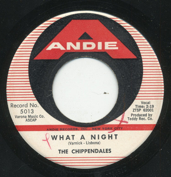 The Chippendales : What A Night / Drip Drop (7", Single, Mono)