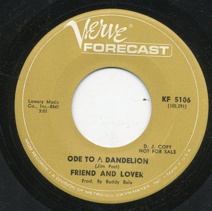 Friend And Lover : A Wise Man Changes His Mind / Ode To A Dandelion (7", Promo)