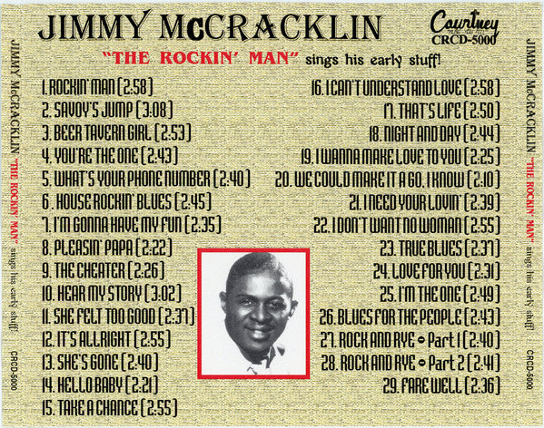Jimmy McCracklin : "The Rockin' Man" Sings His Early Stuff! (CDr, Comp)