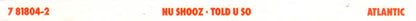 Nu Shooz : Told U So (CD, Album)