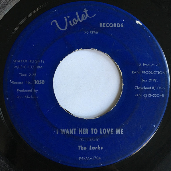 The Larks (10) : I Want Her To Love Me / Muddy Road (7", Single)