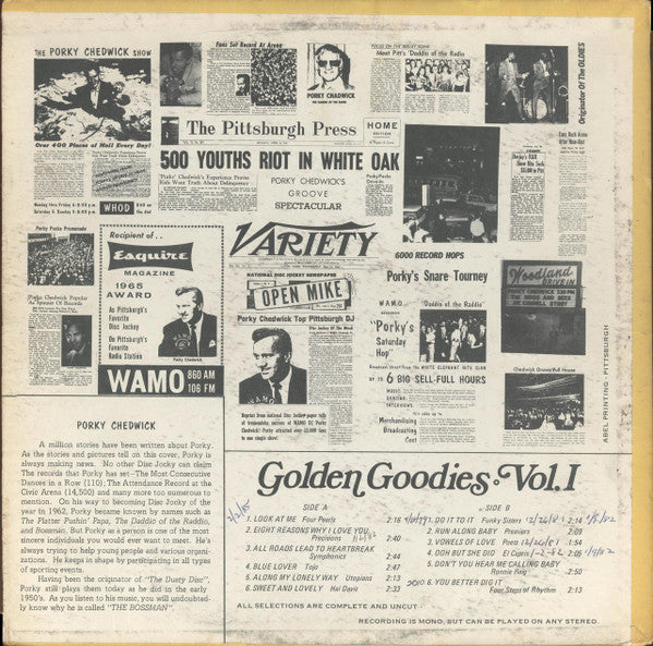 Porky Chedwick, Various : Porky Chedwick's - Golden Goodies - From The 50's & 60's Volume One (LP, Comp, Mono)