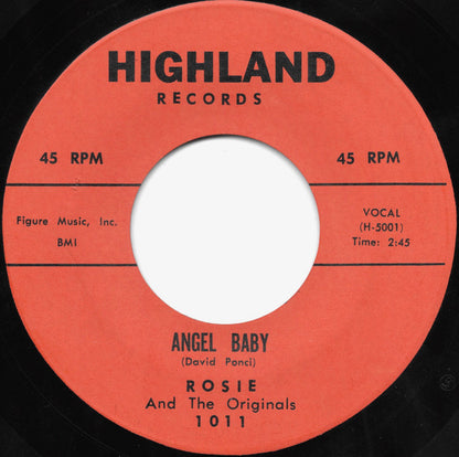 Rosie & The Originals : Angel Baby / Give Me Love (7", Single, Mon)