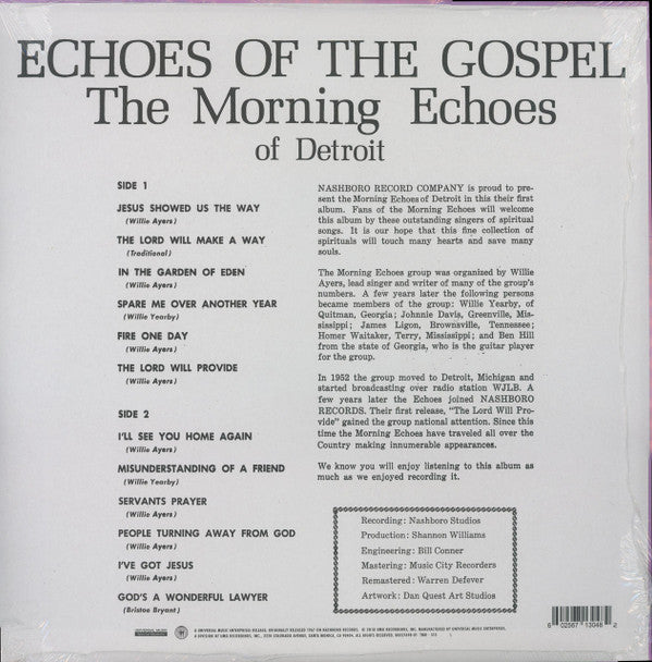 The Morning Echoes : Echoes Of The Gospel (LP, Album, RE, RM)