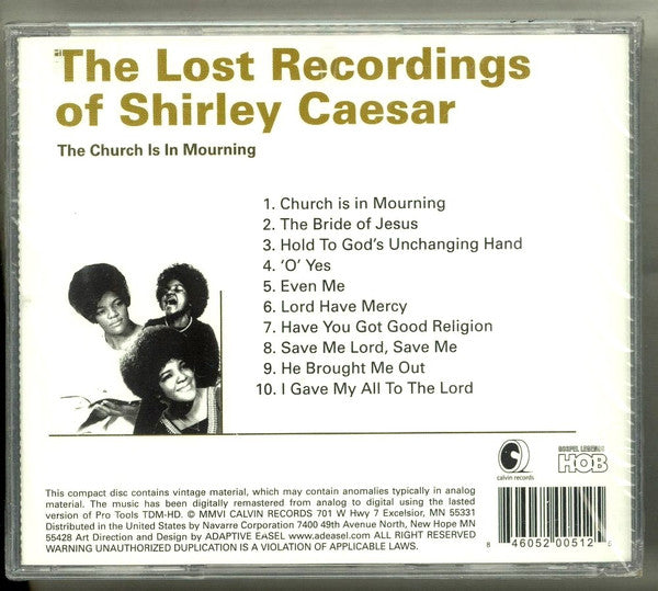 Shirley Caesar : The Church Is In Mourning - The Lost Recordings Of Shirley Caesar (CD, Comp)