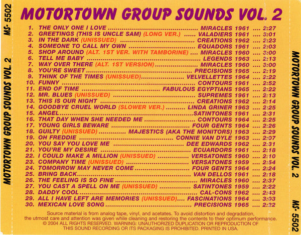 Various : Motortown Group Sounds Vol. 2 (CDr, Comp)