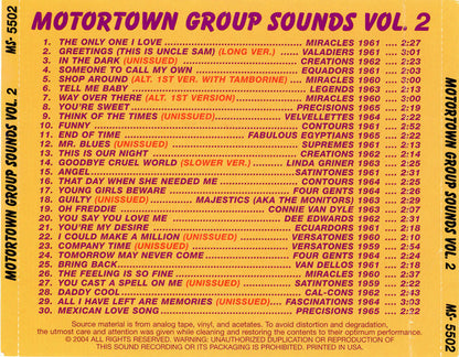 Various : Motortown Group Sounds Vol. 2 (CDr, Comp)
