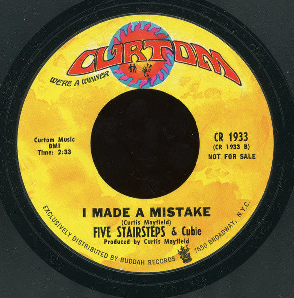 Five Stairsteps : Stay Close To Me (7", Promo, Styrene)