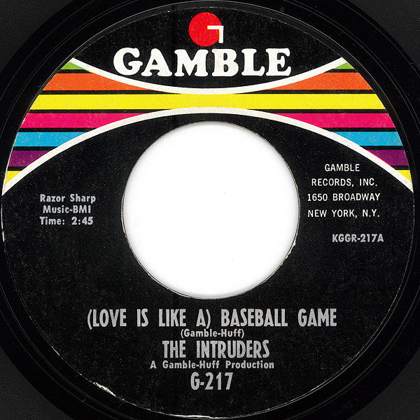 The Intruders : (Love Is Like A) Baseball Game (7", Single, Pit)