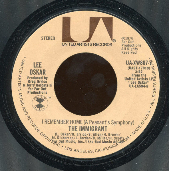 Lee Oskar : BLT / The Immigrant (7", Styrene)