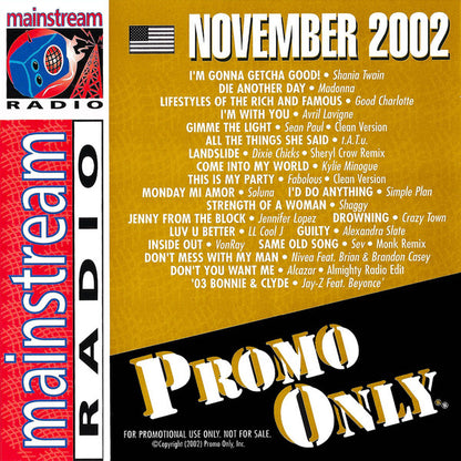 Various : Promo Only - Mainstream Radio - November 2002 (CD, Comp, Promo)