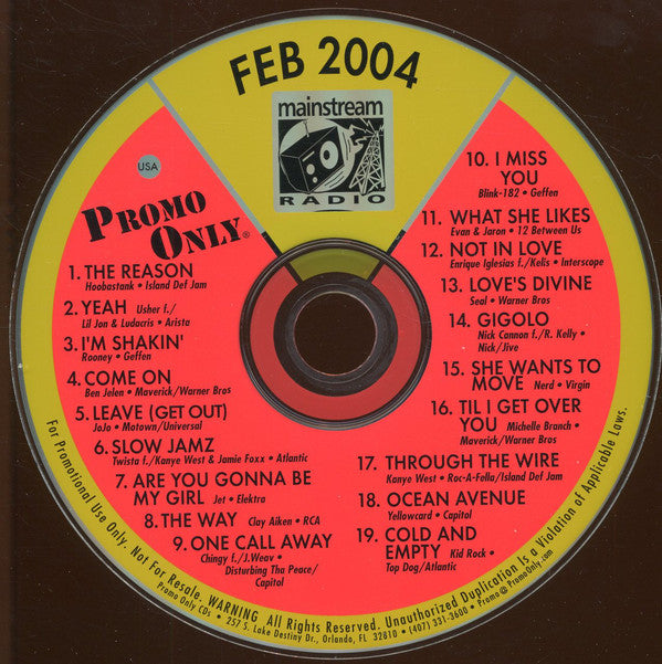 Various : Promo Only - Mainstream Radio - February 04 (CD, Comp, Promo)