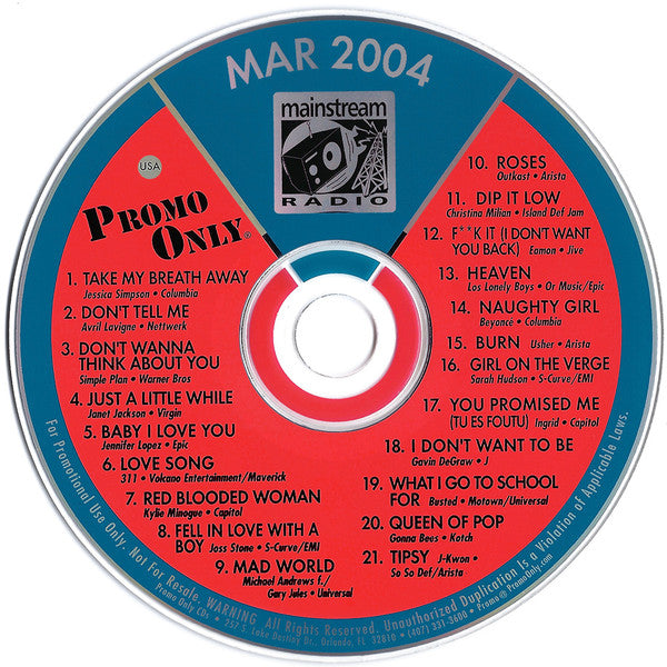 Various : Promo Only - Mainstream Radio - March 04 (CD, Comp, Promo)