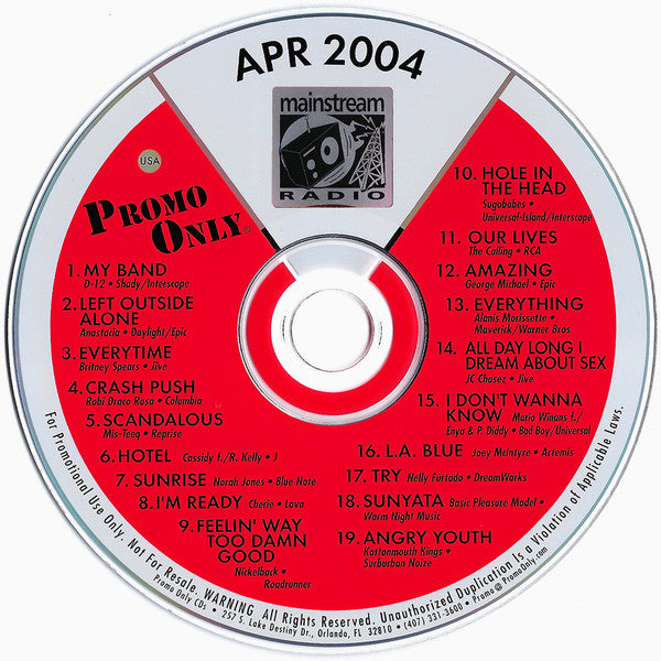 Various : Promo Only - Mainstream Radio April 04 (CD, Comp, Promo)