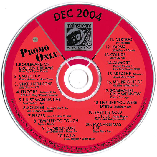 Various : Promo Only - Mainstream Radio - December 04 (CD, Comp, Promo)