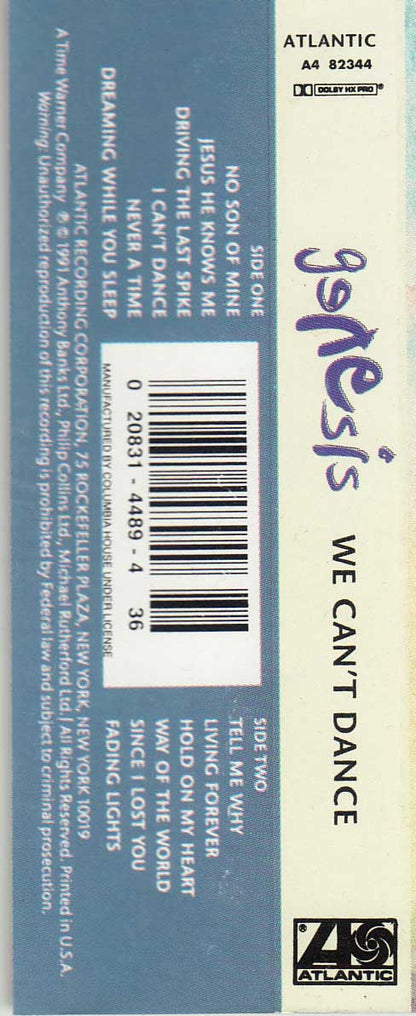 Genesis : We Can't Dance (Cass, Album, Club, SR)
