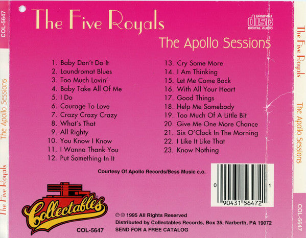 The 5 Royales : The Apollo Sessions (CD, Comp)