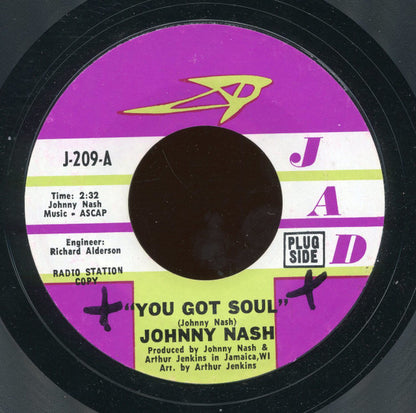 Johnny Nash : You Got Soul (7", Single, Promo, Styrene, Pit)
