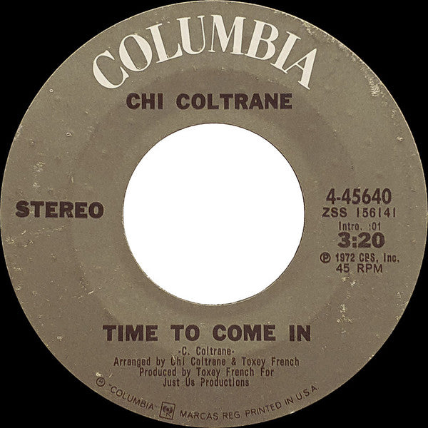 Chi Coltrane : Thunder And Lightning (7", Single, Styrene, Pit)