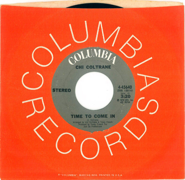 Chi Coltrane : Thunder And Lightning (7", Single, Styrene, Pit)