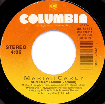 Mariah Carey : Someday (7", Single, Styrene)