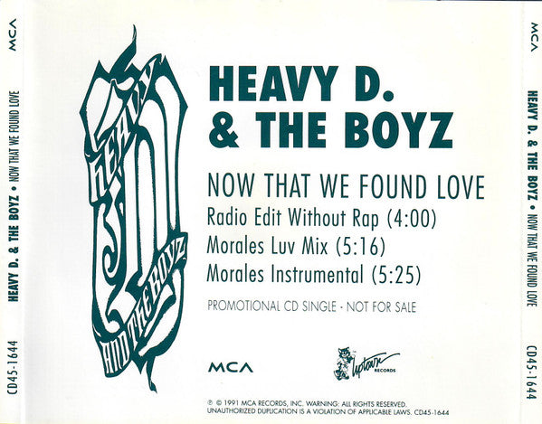 Heavy D. & The Boyz : Now That We Found Love (CD, Single, Promo)