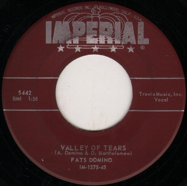 Fats Domino : Valley Of Tears / It's You I Love (7", Single, Ind)