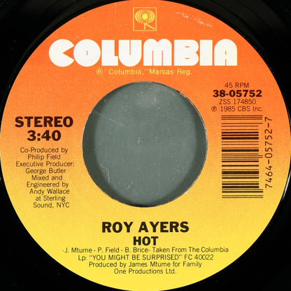 Roy Ayers : Hot (7", Single, Styrene, Pit)