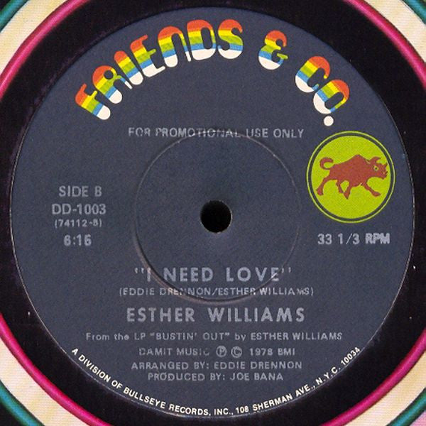 Esther Williams : Yours And Yours Alone / I Need Love (12", Promo)