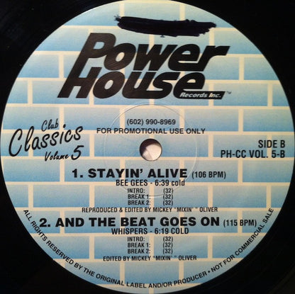 Various : Club Classics Volume 5 (2x12", Comp, Promo)