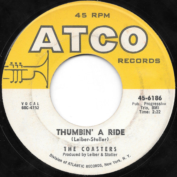 The Coasters : Thumbin' A Ride / Wait A Minute (7", Single)