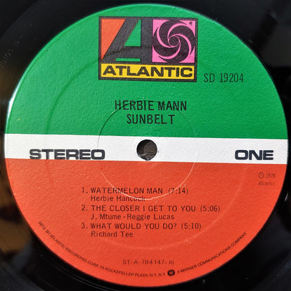 Herbie Mann : Sunbelt (LP, Album, RI )