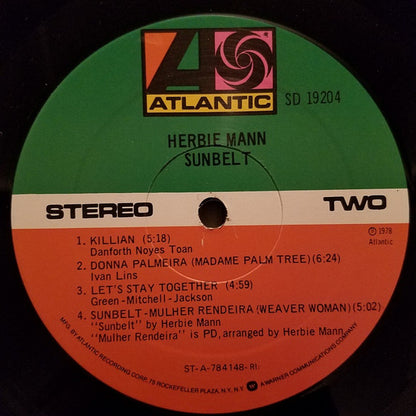 Herbie Mann : Sunbelt (LP, Album, RI )