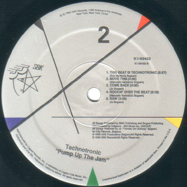 Technotronic : Pump Up The Jam (LP, Album)