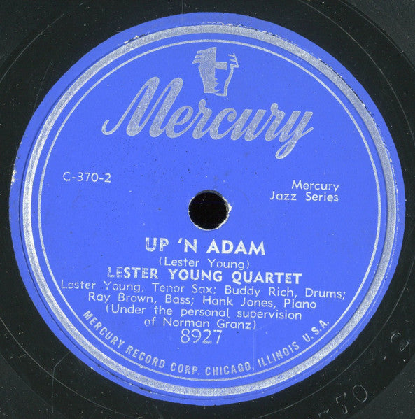 Lester Young Quartet : Polka Dots And Moonbeams / Up 'N Adam (Shellac, 10", Single, Blu)