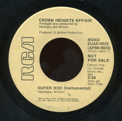 Crown Heights Affair : Super Rod (7", Mono, Promo)
