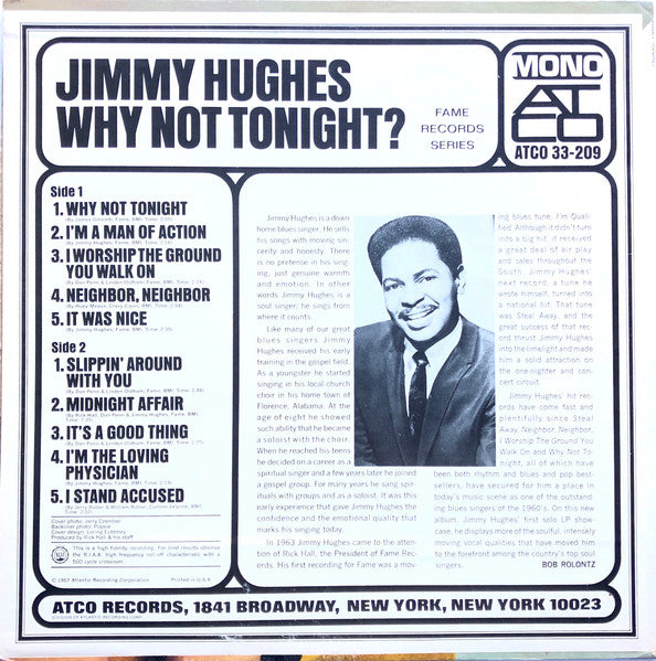 Jimmy Hughes : Why Not Tonight? (LP, Album, Comp, Mono, Pre)
