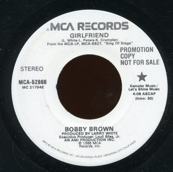 Bobby Brown : Girlfriend (7", Single, Promo)